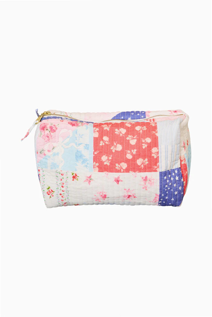 Love Shack Fancy Octavia Patchwork Print Cosmetic Bag