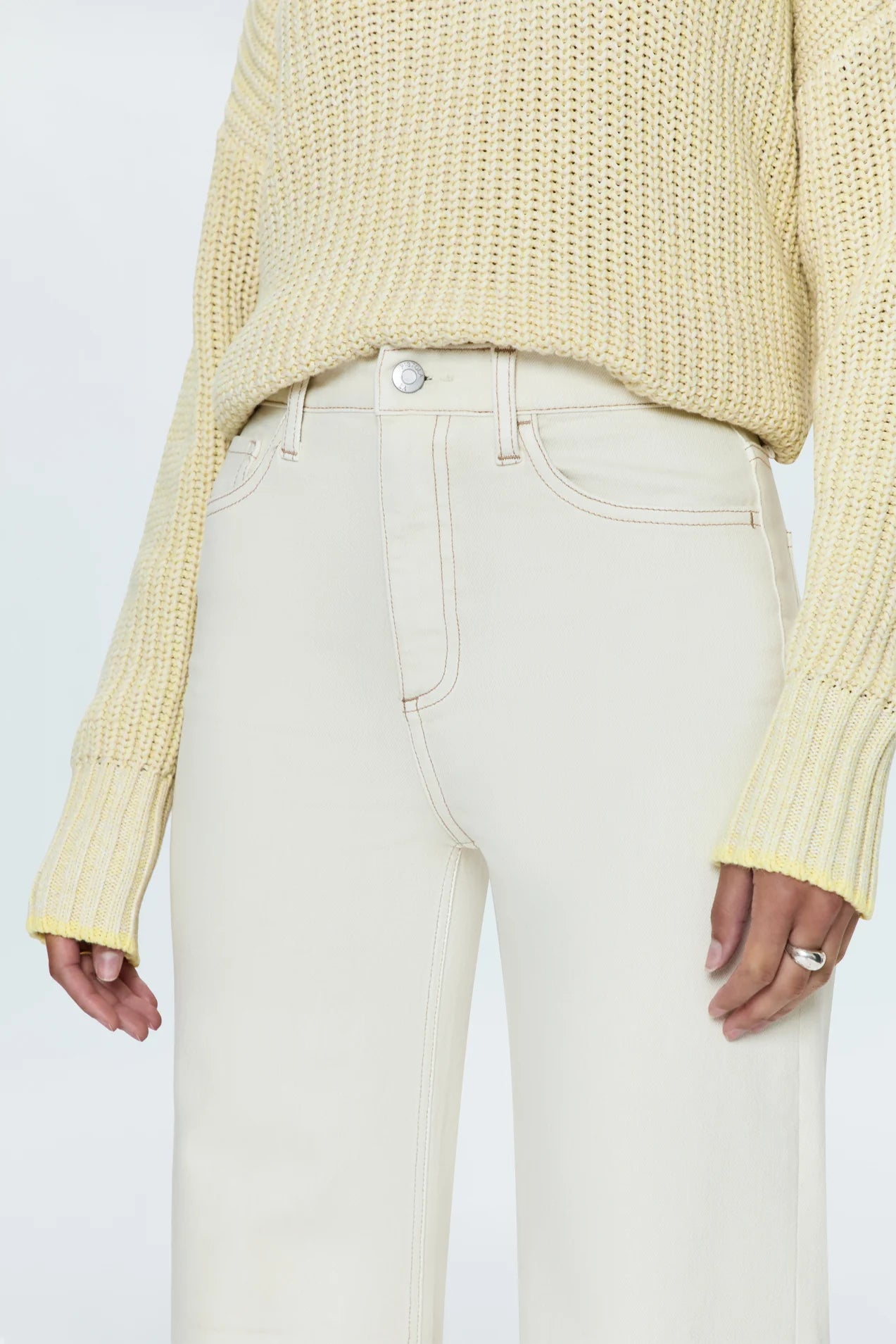 Pistola Lana High Rise Ultra Wide Jeans in Ecru
