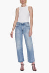 Pistola Lexi Mid Rise Bowed Straight Jeans in Bowie