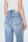 Pistola Lexi Mid Rise Bowed Straight Jeans in Bowie
