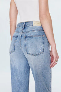 Pistola Lexi Mid Rise Bowed Straight Jeans in Bowie