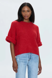 Pistola Micah Short Sleeve Sweater in Ruby