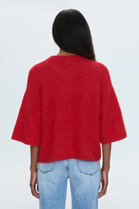 Pistola Micah Short Sleeve Sweater in Ruby