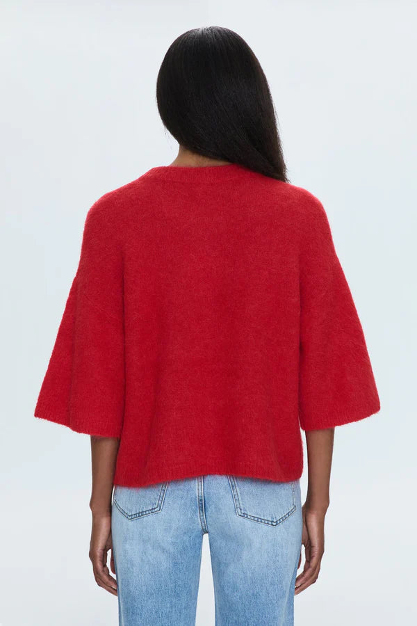 Pistola Micah Short Sleeve Sweater in Ruby