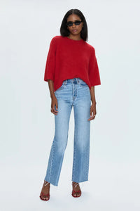 Pistola Micah Short Sleeve Sweater in Ruby
