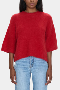 Pistola Micah Short Sleeve Sweater in Ruby