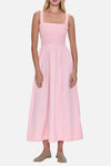 Pistola Genevieve Smocked Embroidered Midi Dress