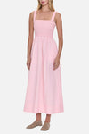 Pistola Genevieve Smocked Embroidered Midi Dress