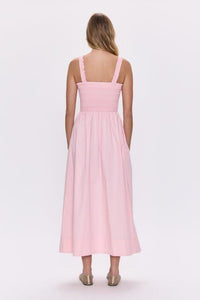 Pistola Genevieve Smocked Embroidered Midi Dress