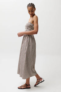 Pistola Bianca Shirred Bodice Maxi Dress in Java Stripe