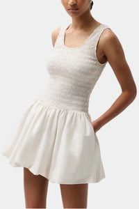 Pistola Ilona Bubble Hem Dress in Soft White
