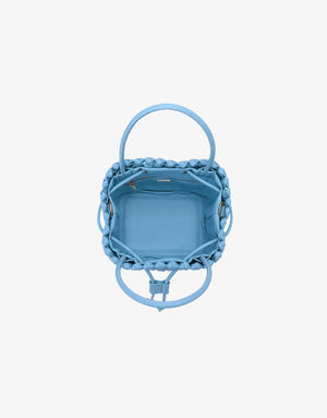 REMI/REID Perrie Bucket Mini Woven Tote Sky Blue
