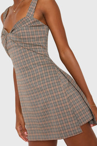 Amanda Uprichard Soho Skort Romper in Plaid