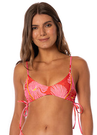Maaji Water Blossom Portico Lace Up Bikini Top