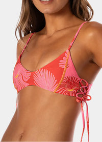Maaji Water Blossom Portico Lace Up Bikini Top