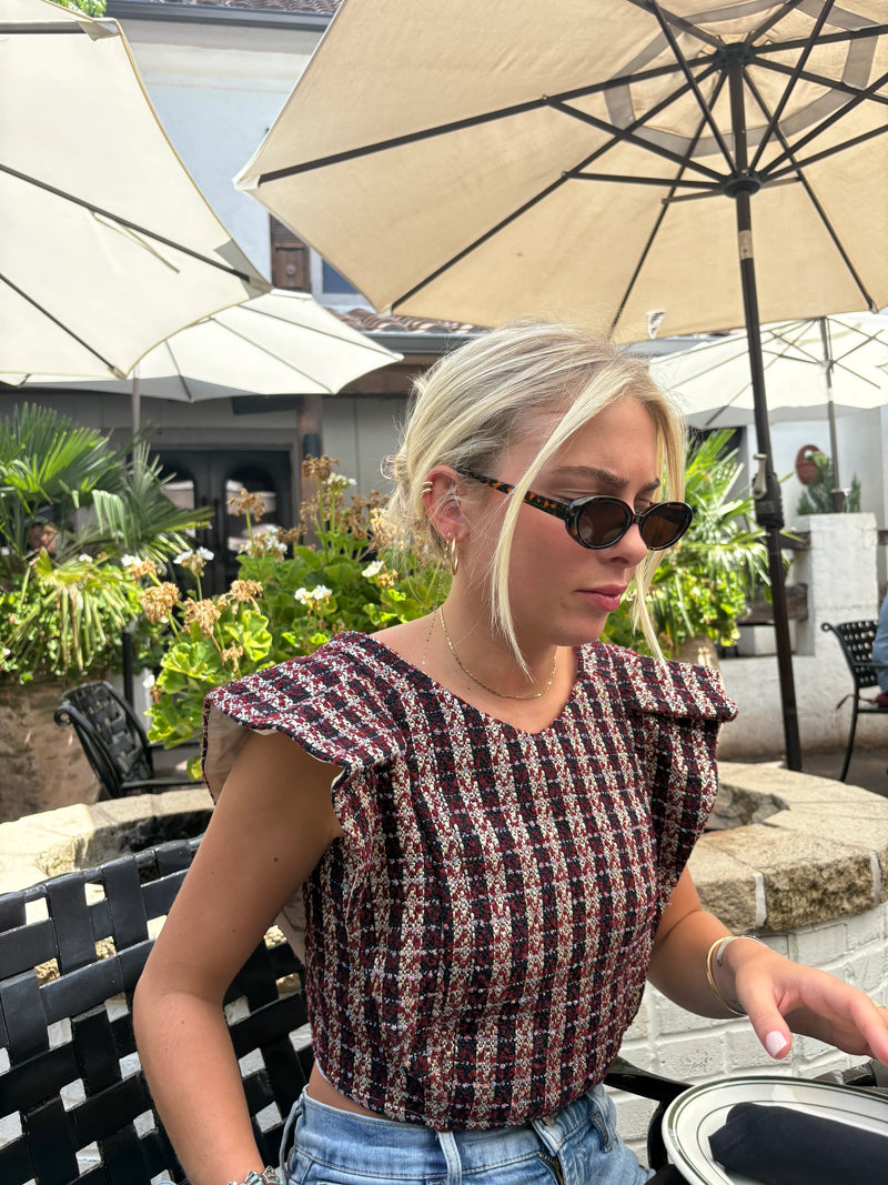 KOCH Cecelia Top in Maroon Crown Jewel