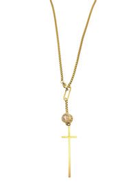 Gina Carmen Cross Drop Necklace