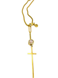 Gina Carmen Cross Drop Necklace