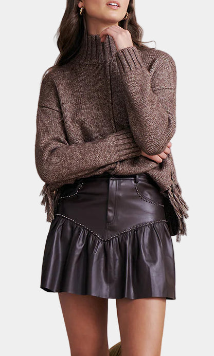 Saylor Pippi Faux Leather Mini Skirt