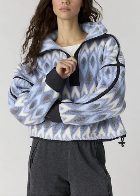 FP Movement Printed Mountain High Half-Zip Fleece in Argyle