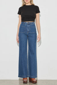 Rolla's Sailor Long Jeans in Eco Ruby Blue