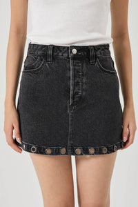 Rolla's High Line Mini Skirt in Black Sand Eyelet