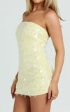 Zola Strapless Disc Sequin Mini Dress