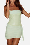 Runaway the Label Seanna Ruched Mini Dress in Key Lime