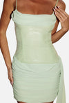 Runaway the Label Seanna Ruched Mini Dress in Key Lime