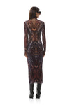 AFRM Shailene Midi Dress in Placed Umber Snake