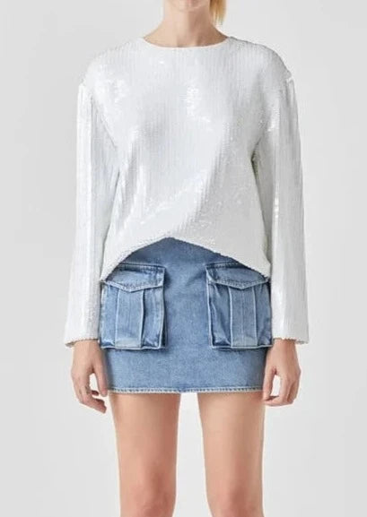 Cara Pocket Denim Mini Skirt