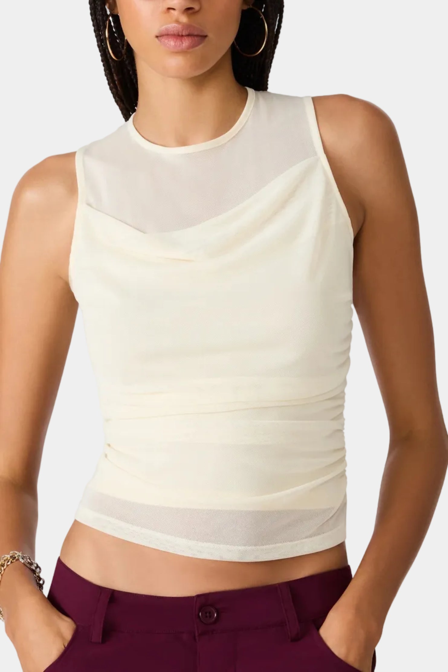 Steve Madden Roman Knit Top in Cream