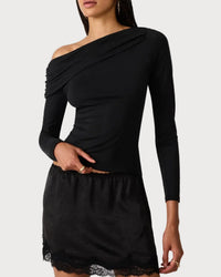 Steve Madden Ryder Knit Top in Black
