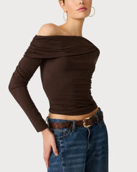 Steve Madden Ryder Knit Top in Walnut