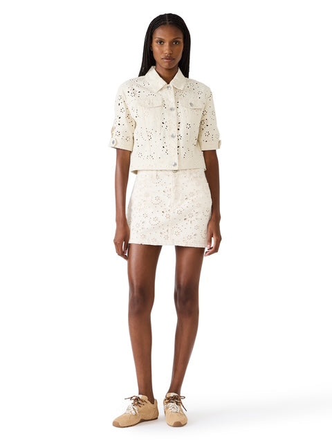 Steve Madden Eyelet Blu Jacket Top