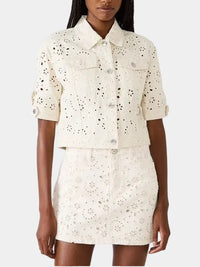 Steve Madden Eyelet Blu Jacket Top