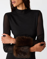 Steve Madden Lillienne Knit Sheer Sleeve Top