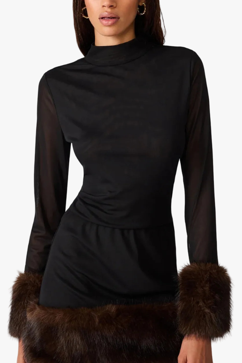 Steve Madden Lillienne Knit Sheer Sleeve Top