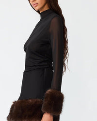 Steve Madden Lillienne Knit Sheer Sleeve Top
