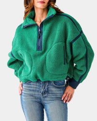 FP Movement Mountain High Half Zip Fleece in Green Glow