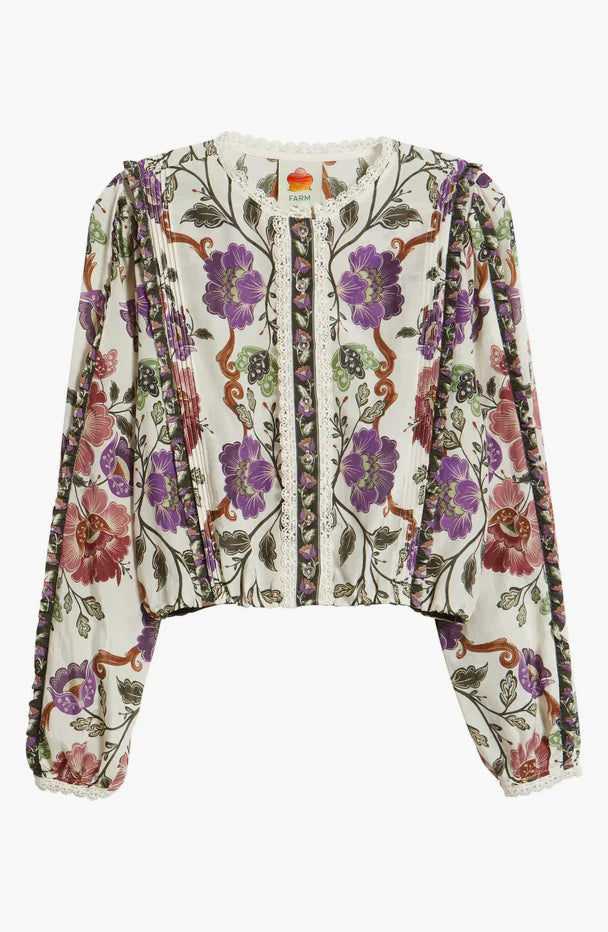 FARM Rio Rococo Flowers Long Sleeve Blouse