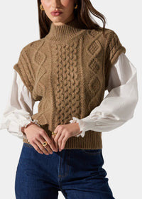 ASTR The Label Angeline Mixed Media Sweater