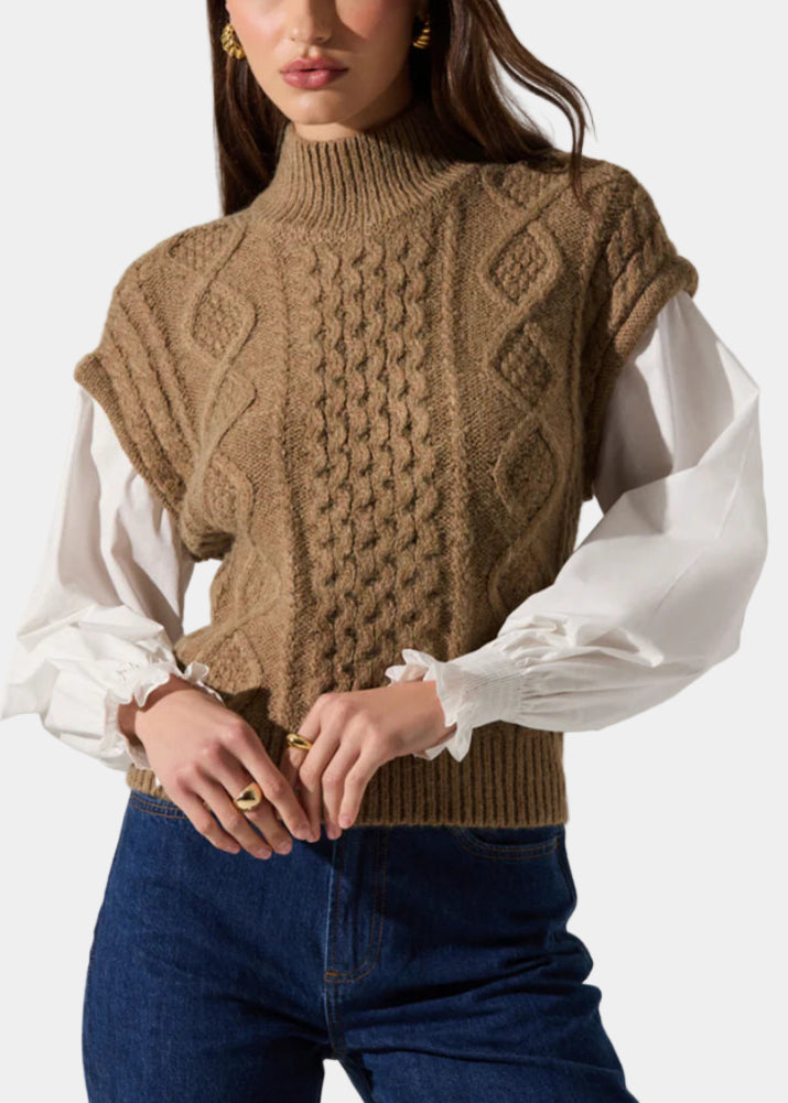 ASTR The Label Angeline Mixed Media Sweater