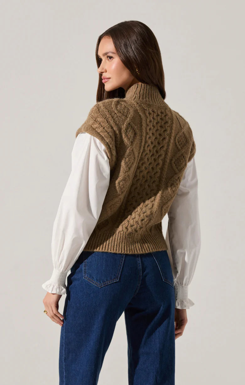 ASTR The Label Angeline Mixed Media Sweater