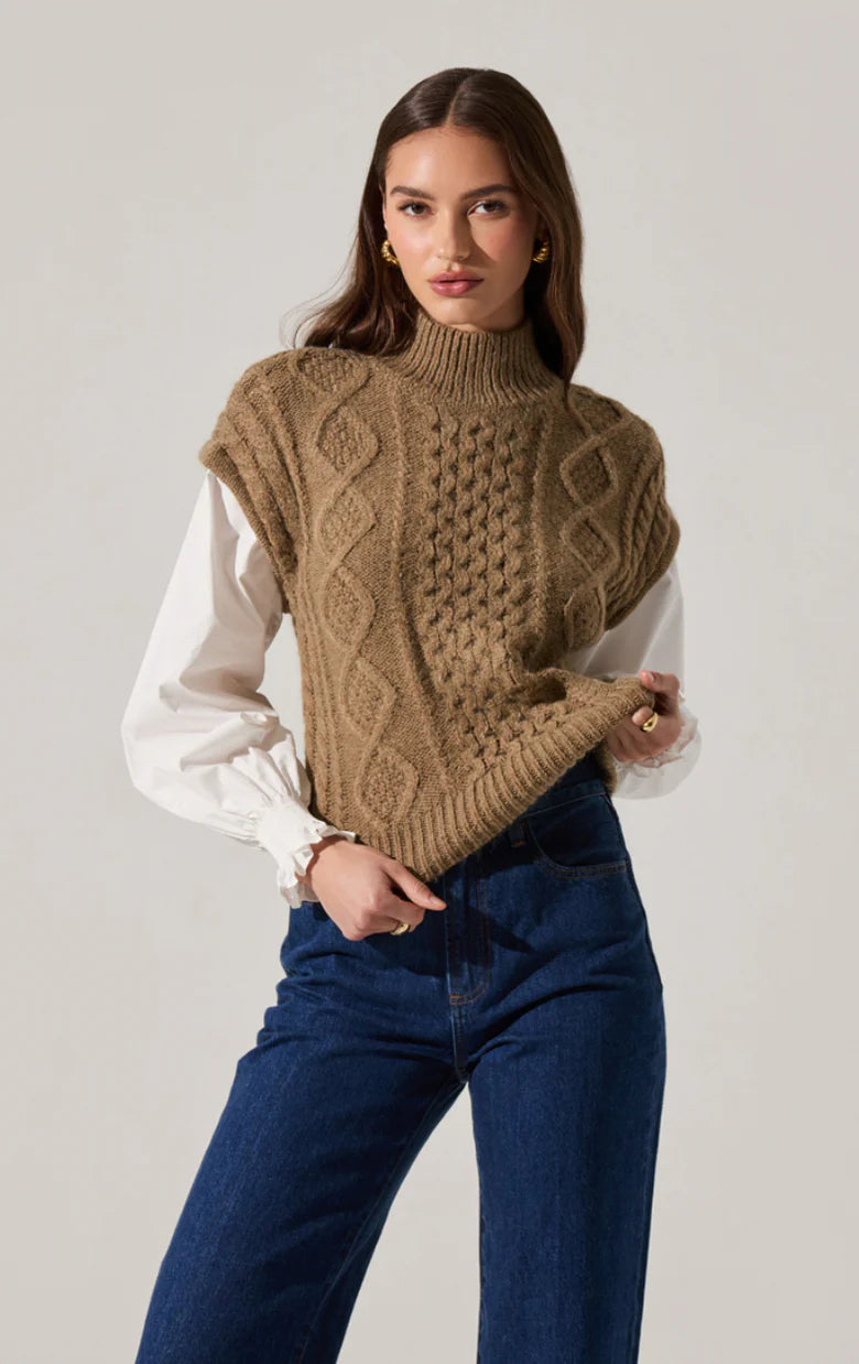 ASTR The Label Angeline Mixed Media Sweater