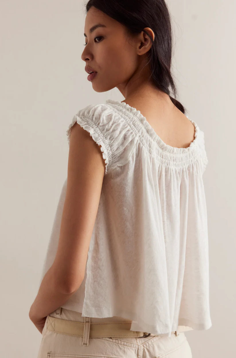 Free People Dahlia Tee in Optic White