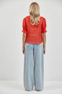 A.Ren Robine Ruffle Top in Red