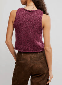 Free People Opal Knit Tank in Sangria