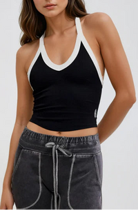 FP Movement All Clear V Neck Colorblock Cami in Black White