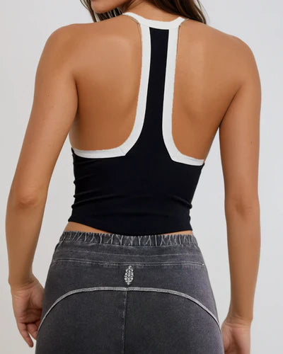 FP Movement All Clear V Neck Colorblock Cami in Black White